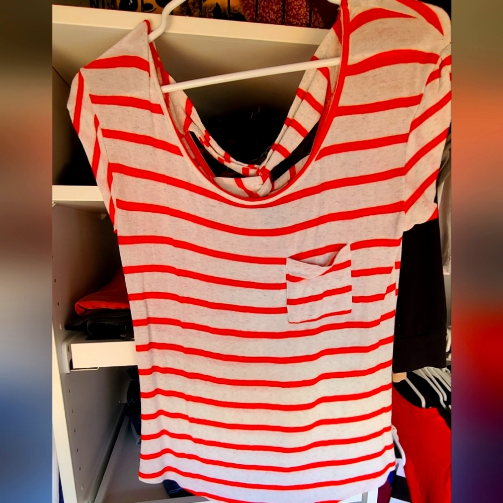 Orange and Cream Striped T-Shirt